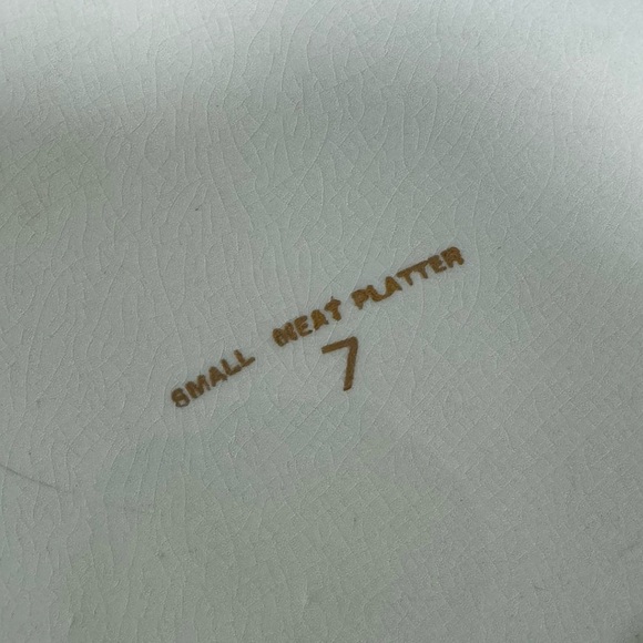 Antique Victorian Floral Oblong Porcelain Platter Stamped “Small Meat Platter 7” - Picture 6 of 7